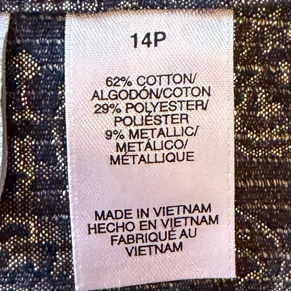 Alfred Dunner Silver Gray Metallic Paisley Blazer Jacket 3/4 Sleeve Shimmer 14P - Picture 13 of 15